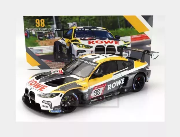 Minichamps Bmw 4-series M4 Gt3 Team Rowe Racing N 98 2nd 24h Nurburgring 2023 Marco Wittmann Sheldon Van Der Linde Dries Vanthoor Maxime Martin 1:18 113232098