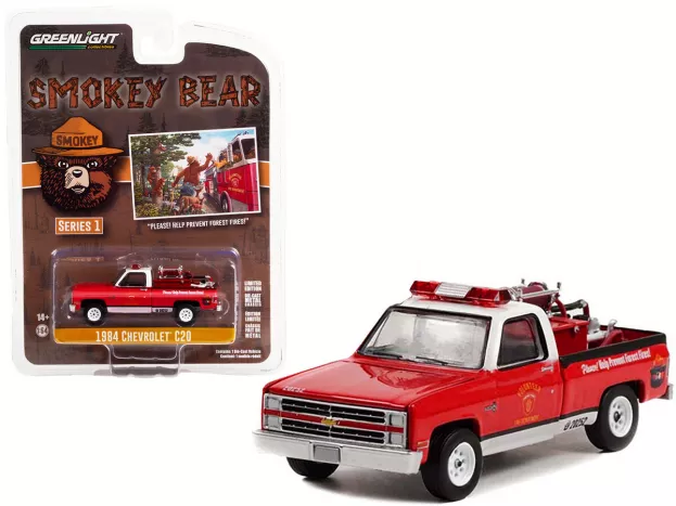 Greenlight Chevrolet C-20 Pick-up Fire Engine 1984 Smokey Bear 1:64 38020E
