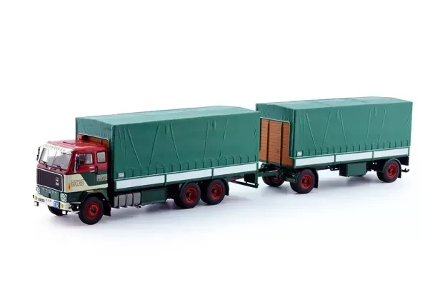 Tekno Volvo Dsw Kogge Transport Volvo F89 Motorwagen Aanhanger Klassieke Huifbakken 1:50 76113