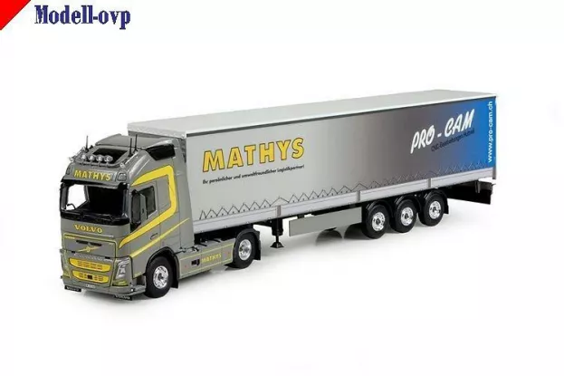 Tekno Volvo Mathys Volvo Fh04 Globetrotter Xl Schuifzeilen Trailer Kleppen 1:50 73917
