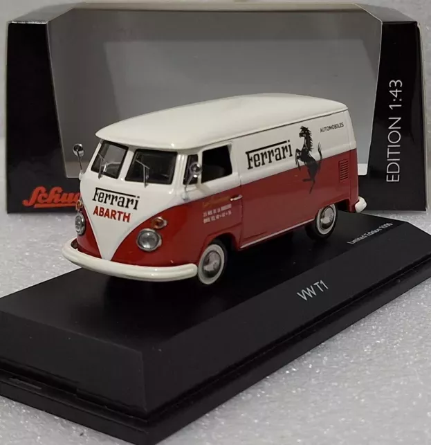 Schuco Volkswagen T1 Van Ferrari Abarth Automobiles 1962 1:43 3698