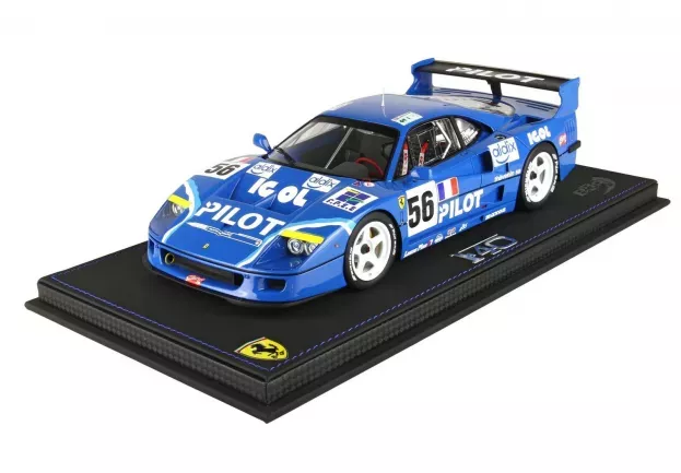 BBR Ferrari F40 Lm 3.5l Turbo V8 Team Pilot Pen Racing N 56 24h Le Mans 1996 Michel Ferte Olivier Thevenin Nicolas Leboissetier Con Vetrina With Showcase 1:18 P18139H-VET
