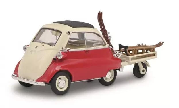 Schuco Bmw Isetta Closed Roof With Trailer And Ski 1960 Con Sci 1:43 450268200