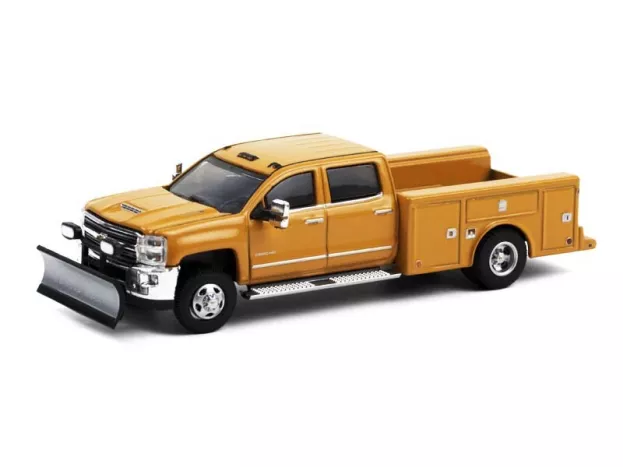 Greenlight Chevrolet Silversado 3500hd Pick-up Double Cabine Snowplough 2018 Spazzaneve 1:64 46060B