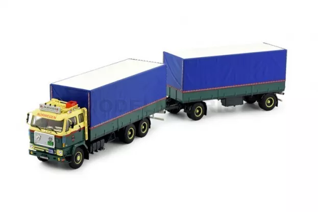 Tekno Volvo Linjegods Volvo F88 Motorwagen Klassieke Huif Aanhanger 1:50 82457