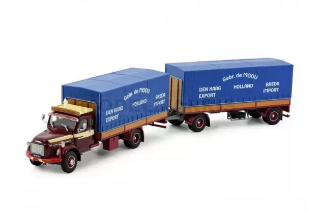 Tekno Volvo Mooij Gebr. De Volvo N88 Slaapcabine 4x2 Motorwagen 2-assige Huifaanhanger 1:50 84984