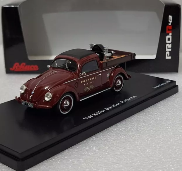 Schuco Volkswagen Beetle Kafer Pick-up Porsche Service 1951 1:43 8894