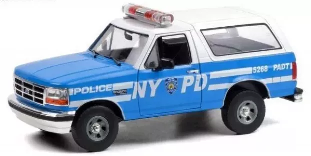 Greenlight Ford Bronco Hard-top Closed New York Cityt Police Nypd 1992 1:18 19087