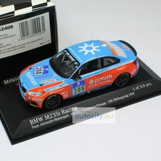 Minichamps Bmw 2-series M 235i Team Adrenalin Motorsport N 308 24h Nurburgring 2014 Zils fischer Ebertz Schupp 1:43 437142408