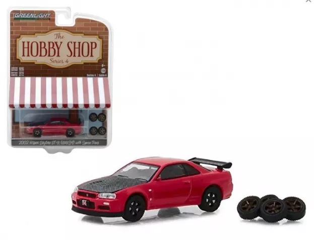 Greenlight Nissan Skyline Gt-r bnr34 Coupe With Spare Tyres 2002 1:64 97040E
