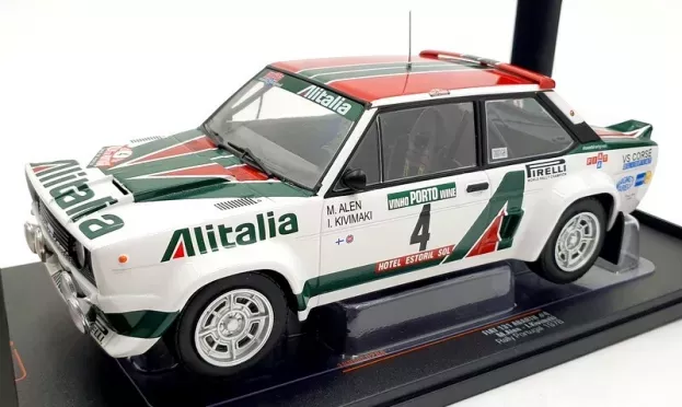 IXO Models Fiat 131 Abarth Alitalia N 4 Winner Rally Portugal 1978 M.alen L.kivimaki 1:18 18RMC028A