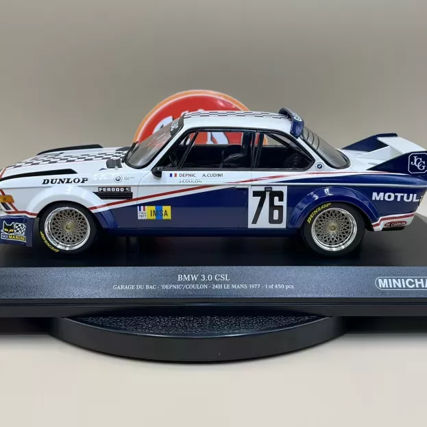 Minichamps Bmw 3.0csl Team Jean-claude Giroix Garage Du Bac N 76 24h Le Mans 1977 Depnic J.coulon 1:18 155772576
