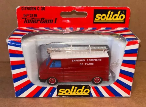 Solido Citroen C35 Van Fire Engine With Motor Boat 1980 Vigili Del Fuoco 1:50 2118