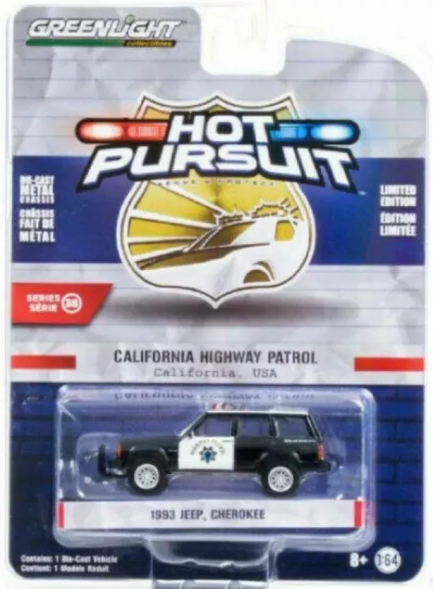 Greenlight Jeep Cherokee California Highway Patrol Police 1993 1:64 42960B