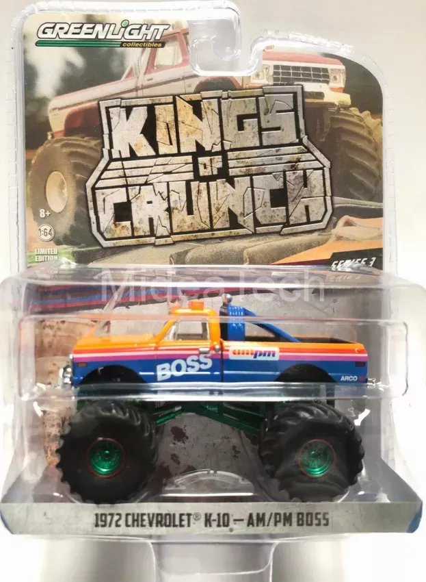 Greenlight Chevrolet K-10 Bigfoot Monster Boss 1972 Green Wheels 1:64 49030B