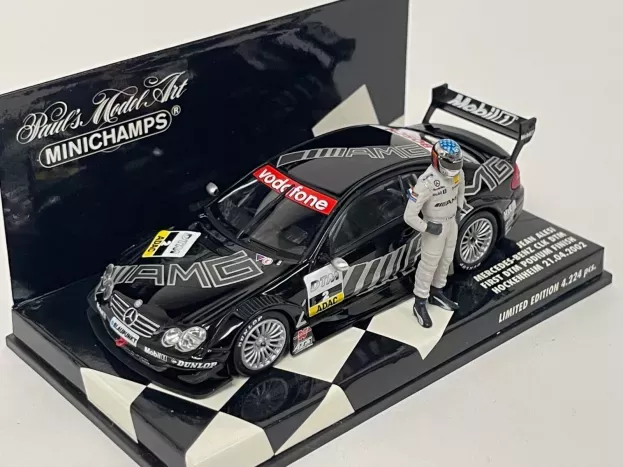 Minichamps Mercedes Clk-class Team Amg-mercedes N 2 Season 2002 J.alesi With Pilot Figure First Dtm Podium Finish Hockenheim 21.04.2002 1:43 400023292