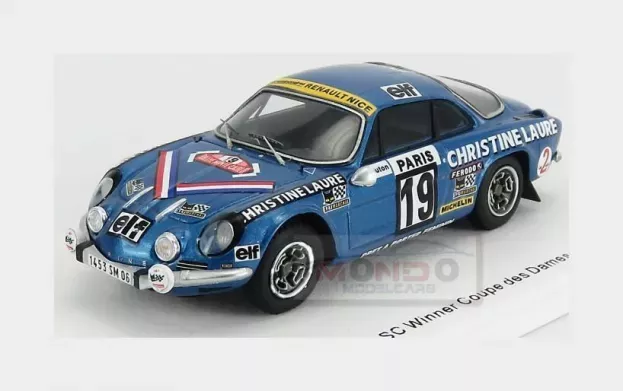 Spark Renault A110 Alpine 1600sc N 19 Rally Montecarlo 1976 M.mouton F.conconi 1:43 S6116