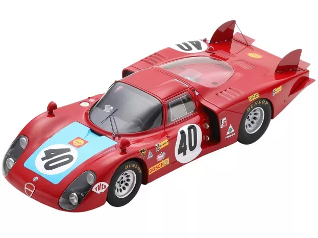 Spark Alfa Romeo 33 2 1996cc V8 Team Autodelta Spa N 40 24h Le Mans 1968 M.casoni G.biscaldi 1:18 18S511