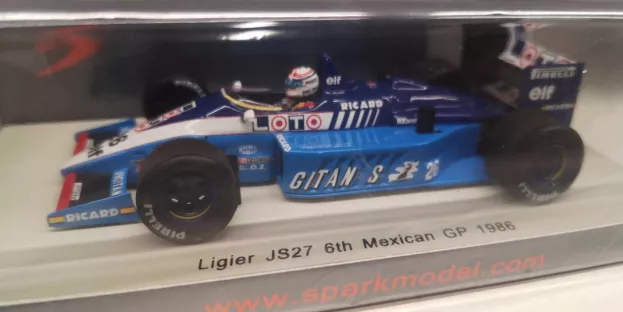 Spark Ligier F1 Js27 Team Equipe Ligier N 26 Mexico Gp 1986 Philipe Alliot 1:43 S4266