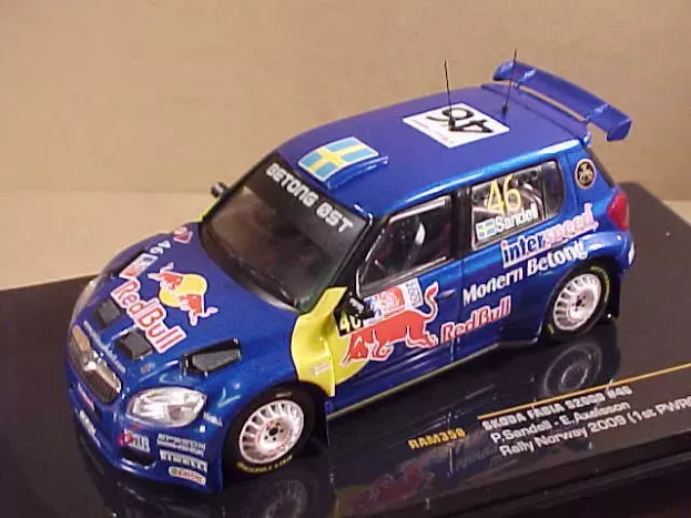IXO Models Skoda Fabia Super 2000 Red Bull N 46 12th Rally Norway 2009 P.sandell E.axelsson 1:43 RAM358