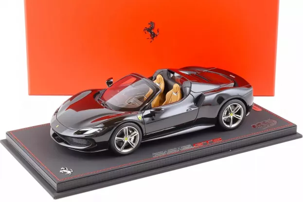BBR Ferrari 296 Gts New Black Daytona With Display Case 1:18 P18215G