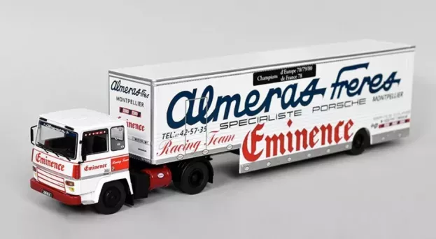 IXO Models Berliet Tr280 Truck Team Almeras Eminence Porsche Racing Car Transporter 1988 1:43 TTR026