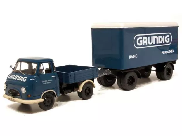 Schuco Hanomag Diesel Truck + Grundig Trailer 1:43 3252