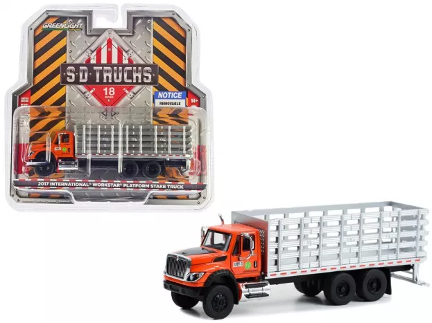 Greenlight International Workstar Truck Platform Stake 3-assi 2017 1:64 45180A