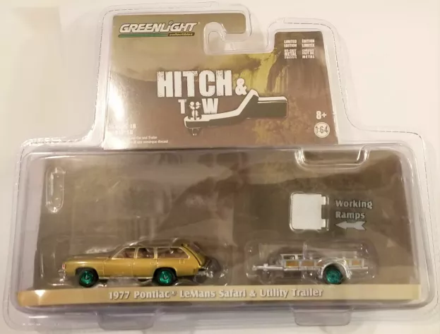 Greenlight Pontiac Lemans Safari Station Wagon With Trailer 1977 1:64 32180A