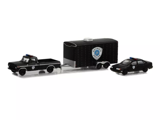 Greenlight Ford F-150 Pick-up 1979 + Taurus 1986 Police With Trailer Robocop 2 1:64 31150A