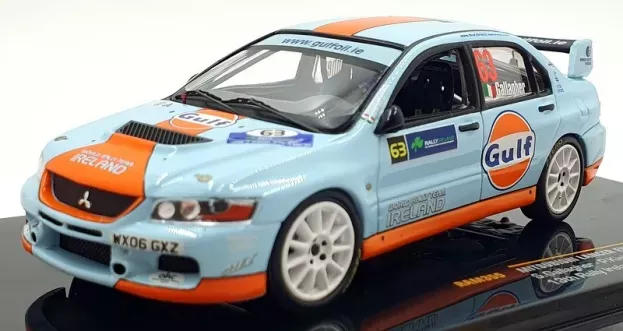 IXO Models Mitsubishi Lancer Evolution X Gulf N 63 13th Rally Ireland 2009 Gallagher Kiley 1:43 RAM355