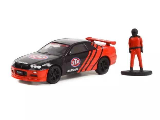 Greenlight Nissan Skyline r34 Gt-r Stp With Race Car Driver 1999 1:64 97130E