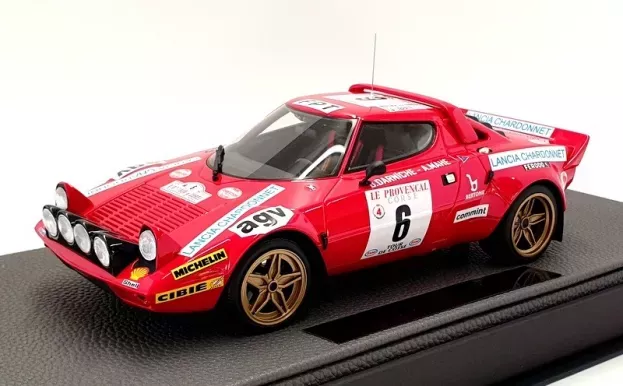 Top Marques Lancia Stratos Hf Chardonnet N 6 Winner Rally Tour De Corse 1975 B.darniche A.mahe 1:18 TOP099C