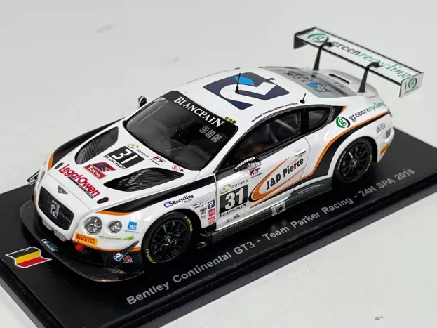 Spark Bentley Continental Gt3 Team Parker Racing N 31 24h Spa 2018 R.smith D.pierce A.meyrick S.morris 1:43 SB225
