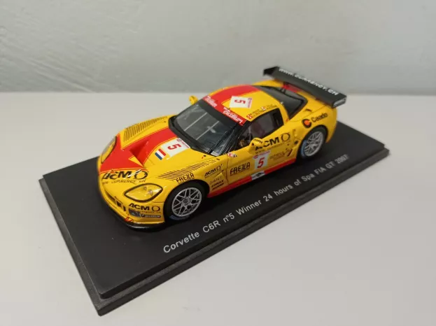 Spark Chevrolet Corvette C6r N 5 Winner 24h Spa Fia Gt 2007 J.d.deletraz M.hezemans F.gollin M.fassler 1:43 S0166