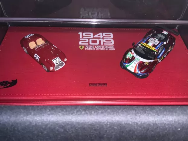 BBR Ferrari Set 2x 488 Gte Evo 3.9l Turbo V8 Team Af Corse N 51 Winner Class Lmgte Pro 24h Le Mans 2019 J.calado A.pier Guidi D.serra + 166mm 2.0l V12 Spider Team Peter Mitchell-thomson N 22 Winner 24h Le Mans 1949 L.chinetti L.selsdson 1:43 COFLM2019