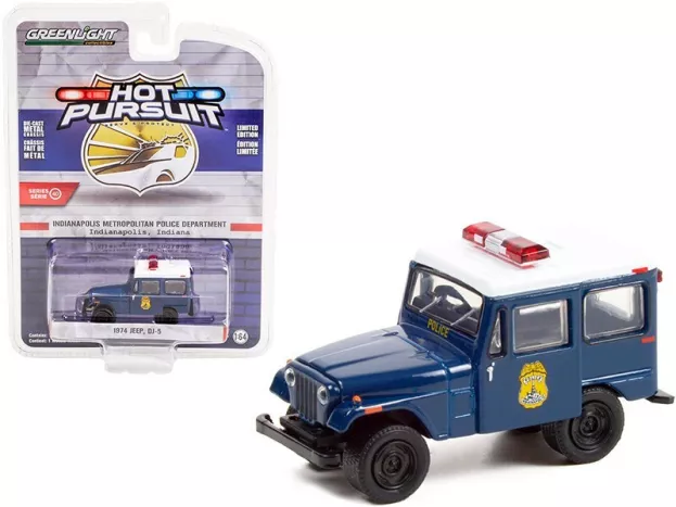 Greenlight Jeep Dj-5 Indiana Police 1974 1:64 42980A