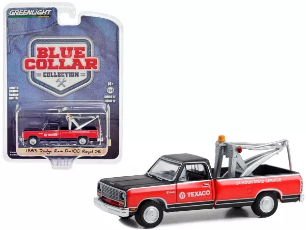 Greenlight Dodge Ram D-100 Pick-up Texaco Tow Truck Carro Attrezzi Wrecker Road Service 1983 1:64 35260C