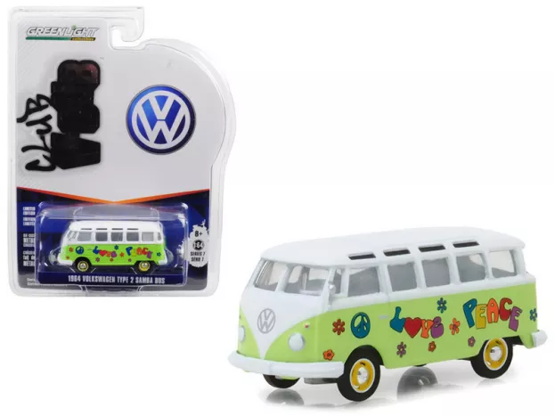 Greenlight Volkswagen T2 Samba Minibus Peace And Love 1964 1:64 29920C
