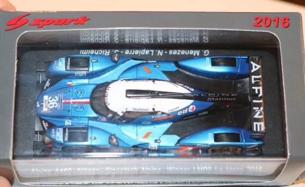 Spark Nissan Alpine A460 Team Signatech Alpine N 36 Winner Lmp2 24h Le Mans 2016 G.menezes N.lapierre S.richelmi 1:43 S5119