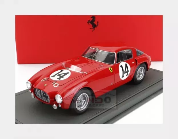BBR Ferrari 340mm 4.1l V12 S n0322 Team Scuderia Ferrari N 14 24h Le Mans 1953 G.farina M.hawthorn Con Vetrina With Showcase 1:18 BBR1852C-VET