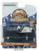 GREENLIGHT 1:64 2021 FORD BRONCO SPORT GRAY MODERN ROOFTOP TENT CAR 38010F chase