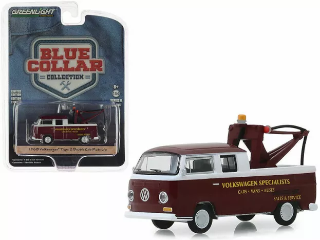 Greenlight Volkswagen T2 Double Cabine Pick-up 1968 Carro Attrezzi Wrecker Road Service 1:64 35140A