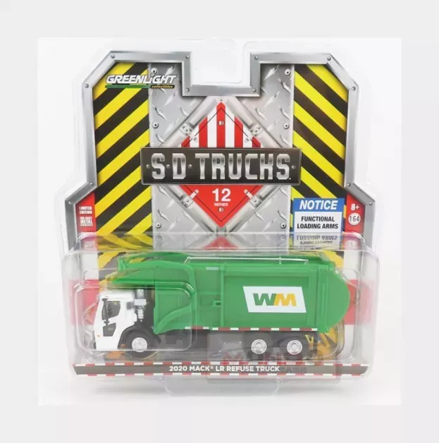 Greenlight Mack Granite Refuse Truck Cassone Ribaltabile 4-assi Trasporto Rifiuti 2020 1:64 45120C