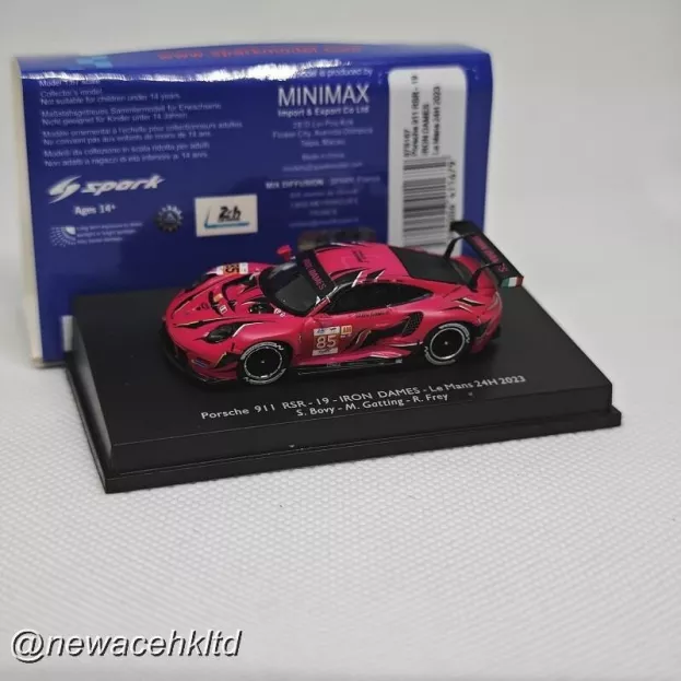 Spark Porsche 911 991-2 Rsr-19 4.2l Team Iron Dames N 85 24h Le Mans 2023 S.bovy R.frey M.gatting 1:87 87S167