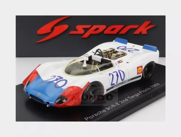 Spark Porsche 908 2 Spider N 270 2nd Targa Florio 1969 V.elford U.maglioli 1:43 S9245
