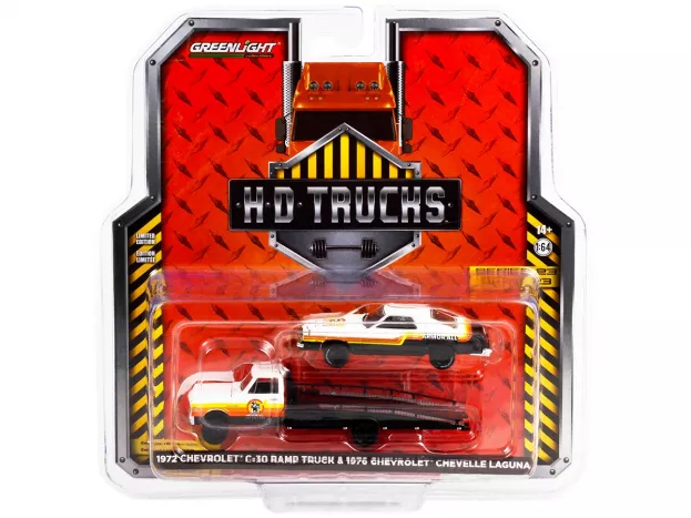 Greenlight Chevrolet C-30 Ramp Truck Carro Attrezzi Wrecker Road Service 1972 + Chevelle 1976 1:64 33230A