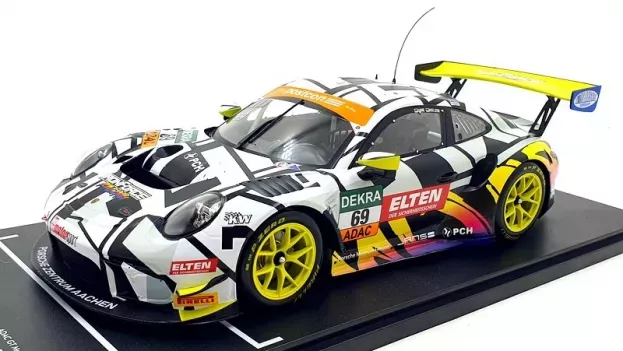 IXO Models Porsche 911 991-2 Gt3 R Team Iron Force N 69 Adac Gt Masters Nurburgring 2019 L.luhr M.holzer 1:18 LEGT18045