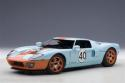2004 FORD GT BLUE WITH ORANGE STRIPE HERITAGE EDITION #40 1:18 by AUTOart 80513