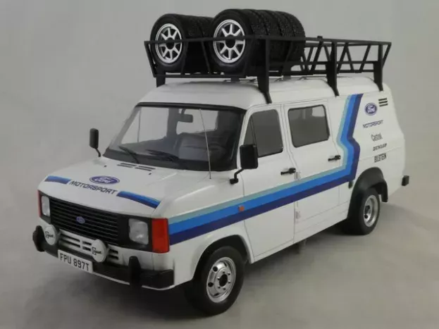 IXO Models Ford Transit Mkii Van Team Motorsport Rally Assistance With Accessories 1985 1:18 18RMC073XE